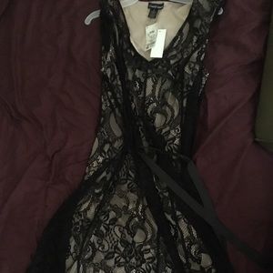 Black & Beige Lace Dress